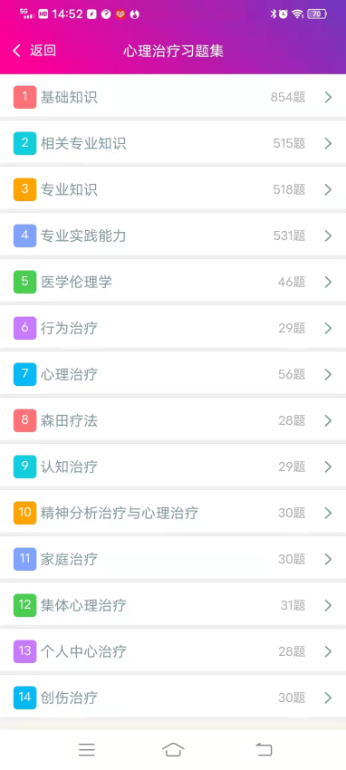 心理治疗中级总题库APP下载