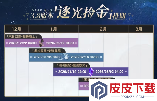 崩坏星穹铁道3.8逐光捡金排期