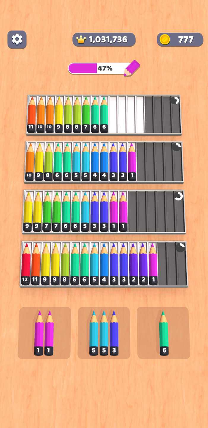 铅笔排序3D（Pencil Sort 3D）
